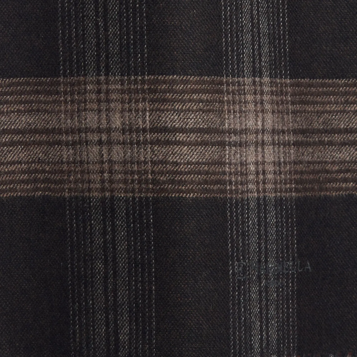 E.Marinella SCIARPA BICOLOR MARRONE IN SETA E CASHMERE Check Discount