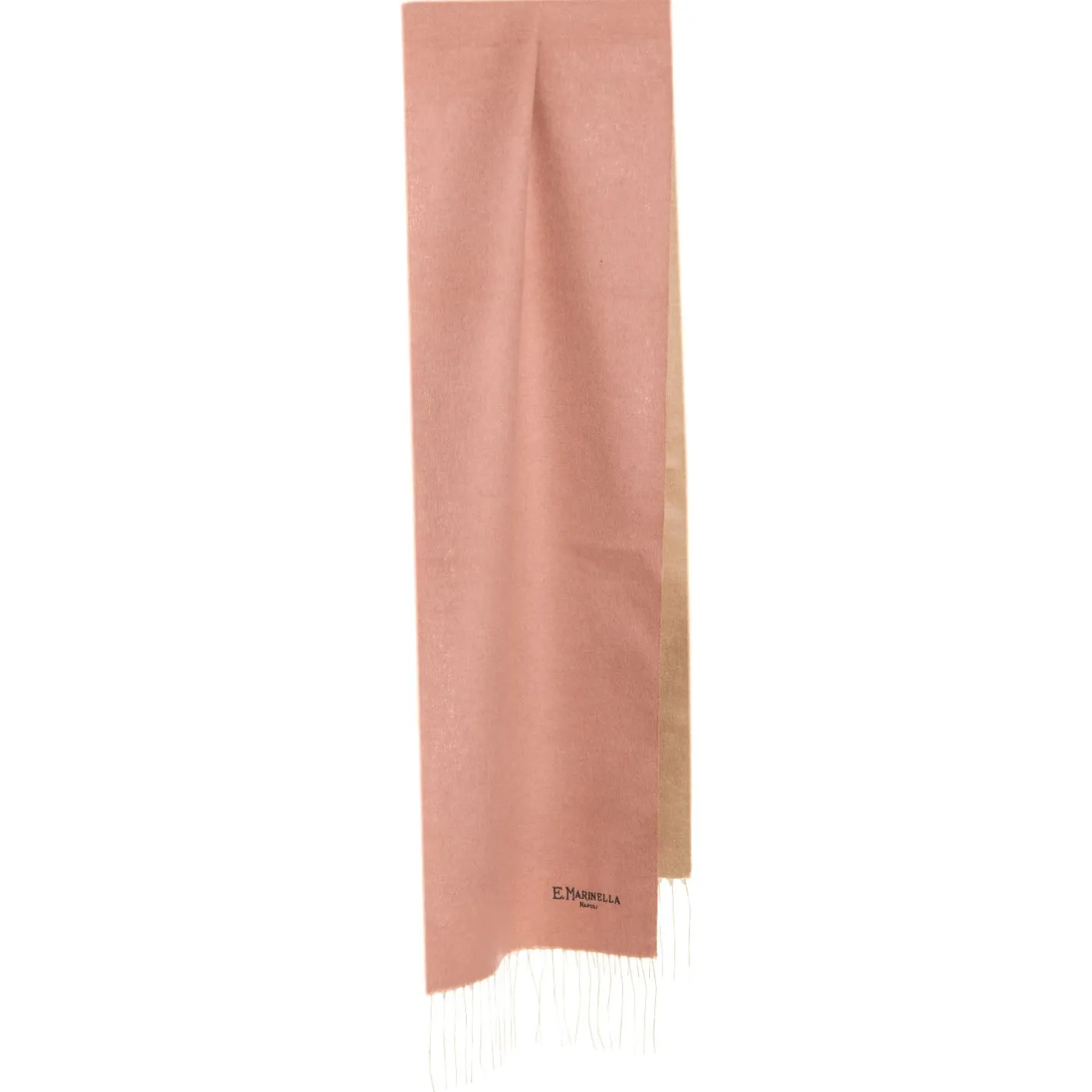 E.Marinella SCIARPA BICOLOR ROSA E BEIGE IN SETA E CASHMERE Tinta unita Clearance
