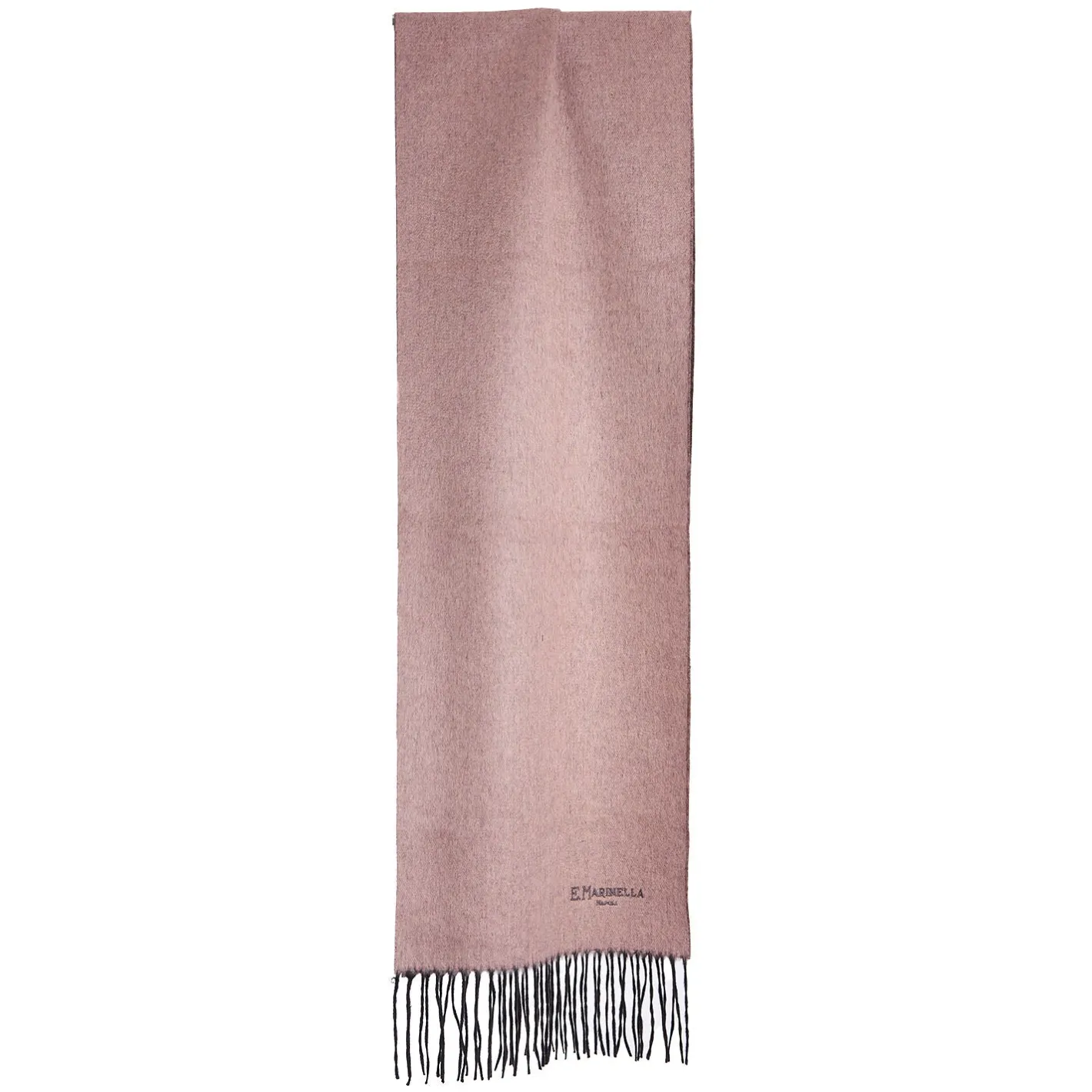 E.Marinella SCIARPA BICOLOR ROSA E MARRONE SCURO IN SETA E CASHMERE Tinta unita Hot