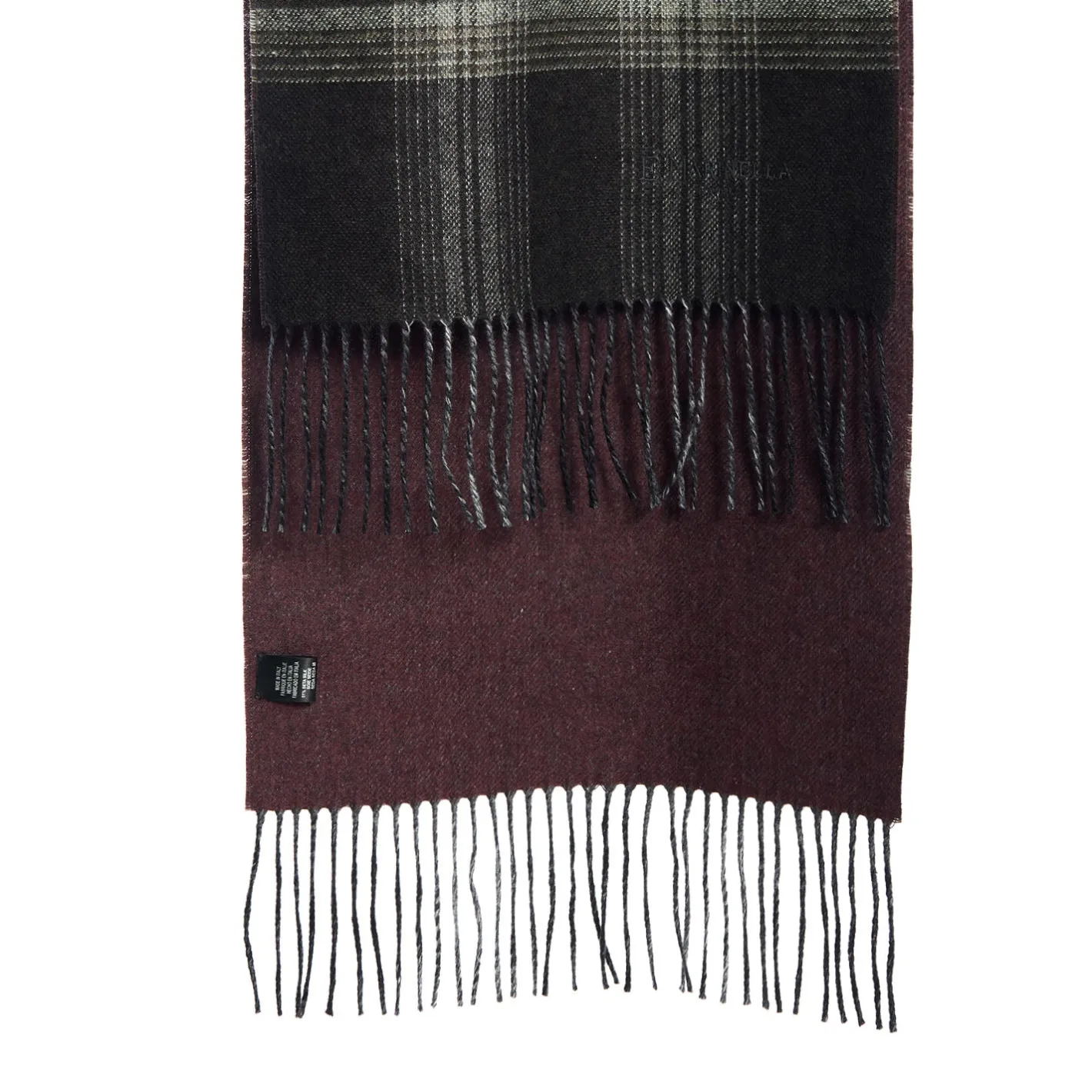 E.Marinella SCIARPA BICOLOR VERDE IN SETA E CASHMERE Check Discount