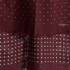 E.Marinella SCIARPA BORDEAUX IN LANA E SETA Pois Sale