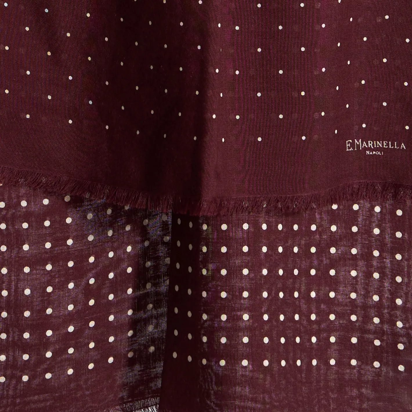 E.Marinella SCIARPA BORDEAUX IN LANA E SETA Pois Sale