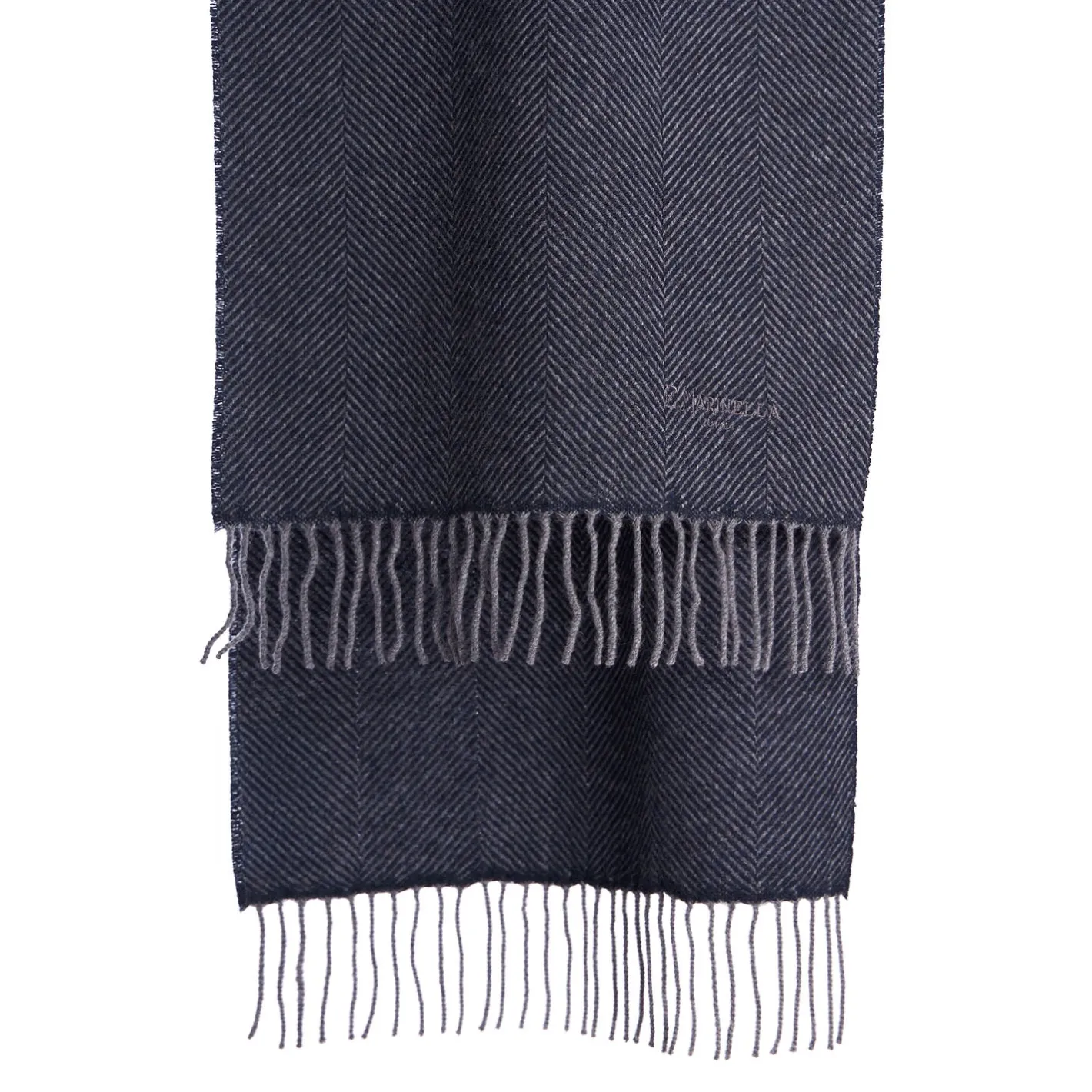 E.Marinella SCIARPA COLOR BLU SCURO In cashmere Best