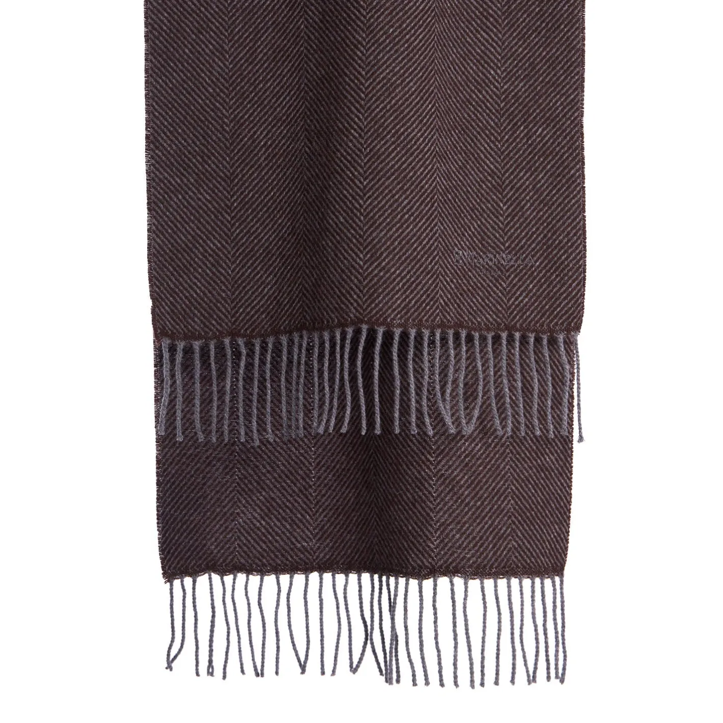 E.Marinella SCIARPA COLOR MARRONE SCURO In cashmere