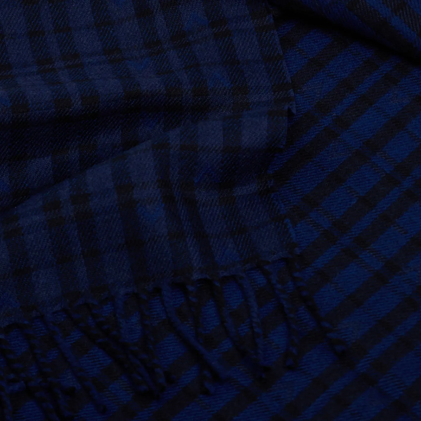 E.Marinella SCIARPA LOGO EM BLU SCURO In lana
