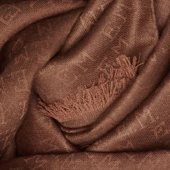 E.Marinella SCIARPA LOGO EM MARRONE CHIARO In lana e cashmere New