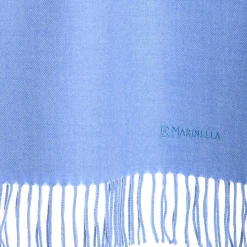 E.Marinella SCIARPA TINTA UNITA AZZURRA In lana New