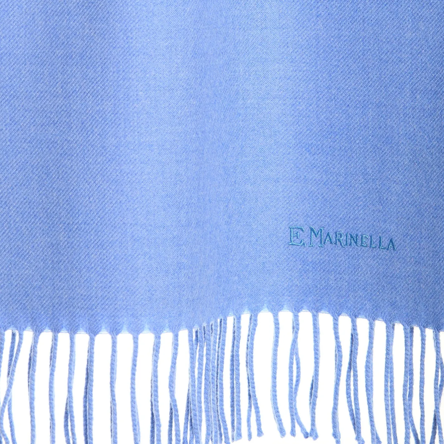 E.Marinella SCIARPA TINTA UNITA AZZURRA In lana New