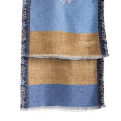 E.Marinella SCIARPA TUBOLARE AZZURRA IN SETA TWILL Paisley pattern