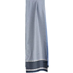 E.Marinella SCIARPA TUBOLARE AZZURRA IN SETA TWILL Busy pattern Clearance