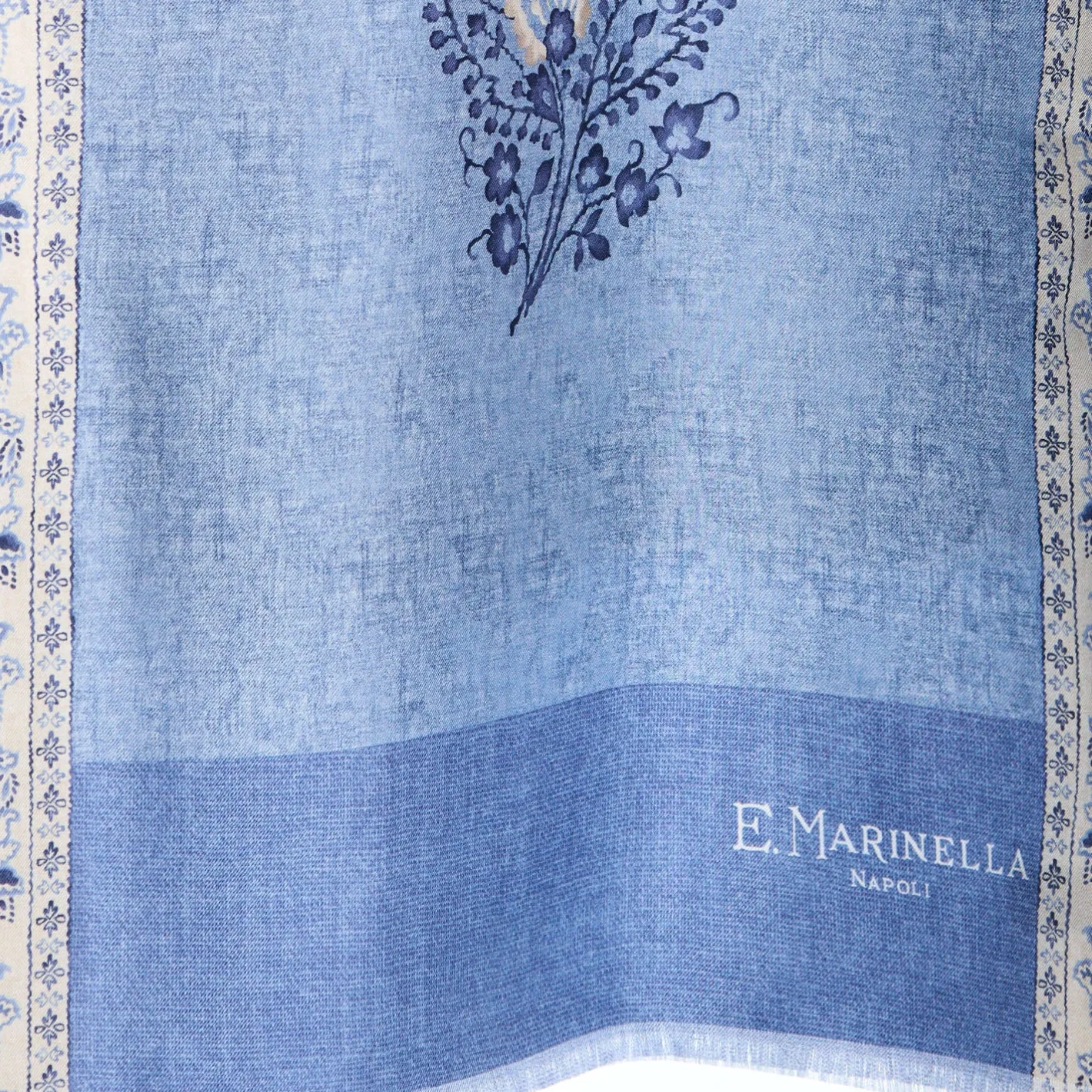 E.Marinella SCIARPA TUBOLARE AZZURRA IN SETA TWILL Paisley pattern Hot