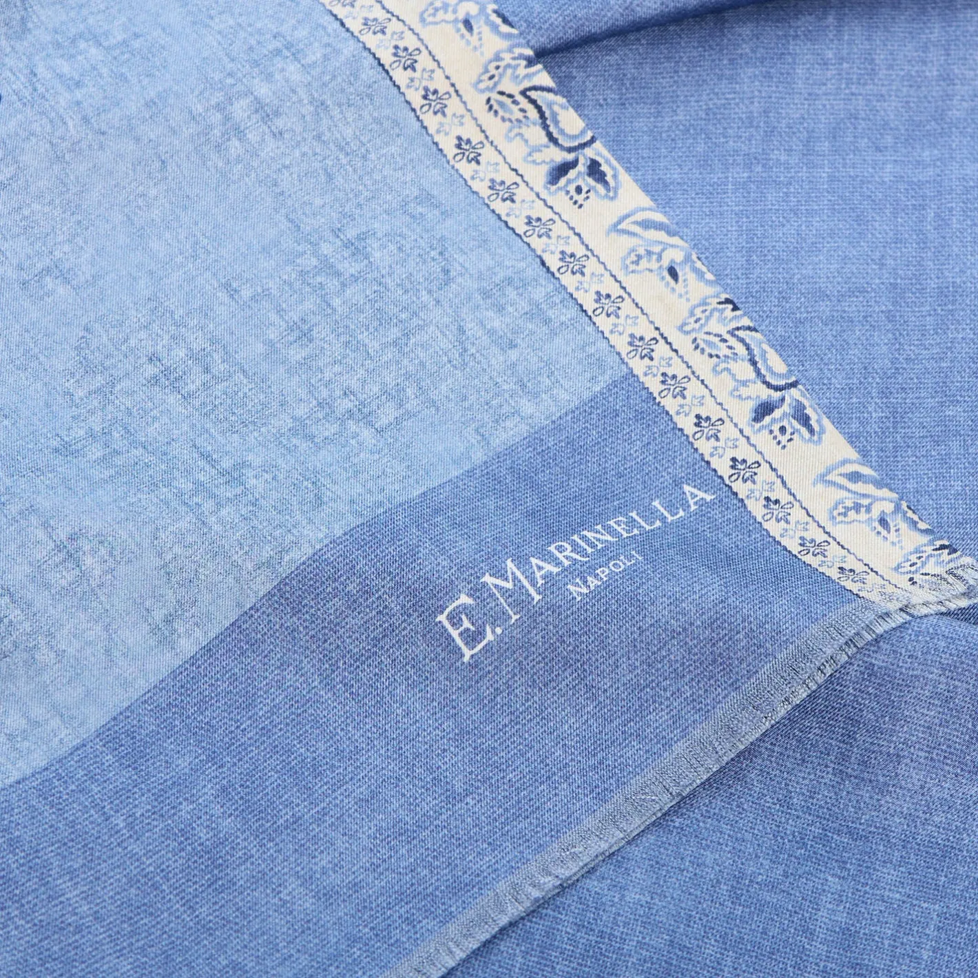 E.Marinella SCIARPA TUBOLARE AZZURRA IN SETA TWILL Paisley pattern Hot