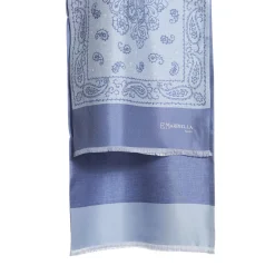 E.Marinella SCIARPA TUBOLARE AZZURRO POLVERE IN SETA TWILL Paisley Outlet