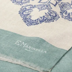 E.Marinella SCIARPA TUBOLARE BEIGE IN SETA TWILL Busy pattern New