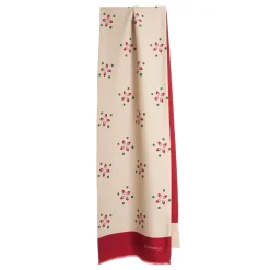 E.Marinella SCIARPA TUBOLARE BEIGE IN SETA TWILL Pois e fiori