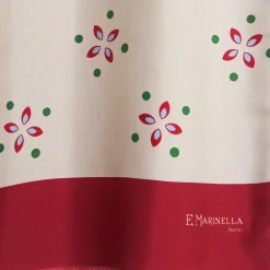 E.Marinella SCIARPA TUBOLARE BEIGE IN SETA TWILL Pois e fiori
