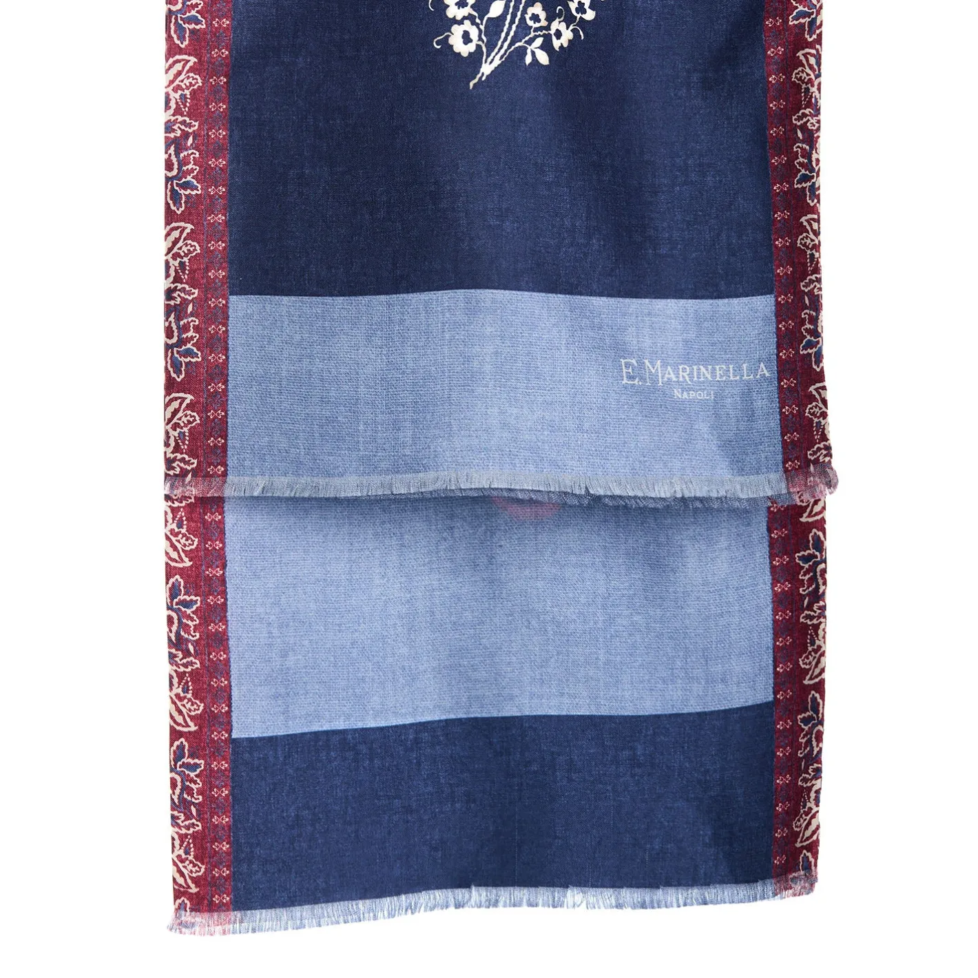 E.Marinella SCIARPA TUBOLARE BLU SCURO IN SETA TWILL Paisley pattern Clearance