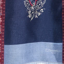 E.Marinella SCIARPA TUBOLARE BLU SCURO IN SETA TWILL Paisley pattern Clearance