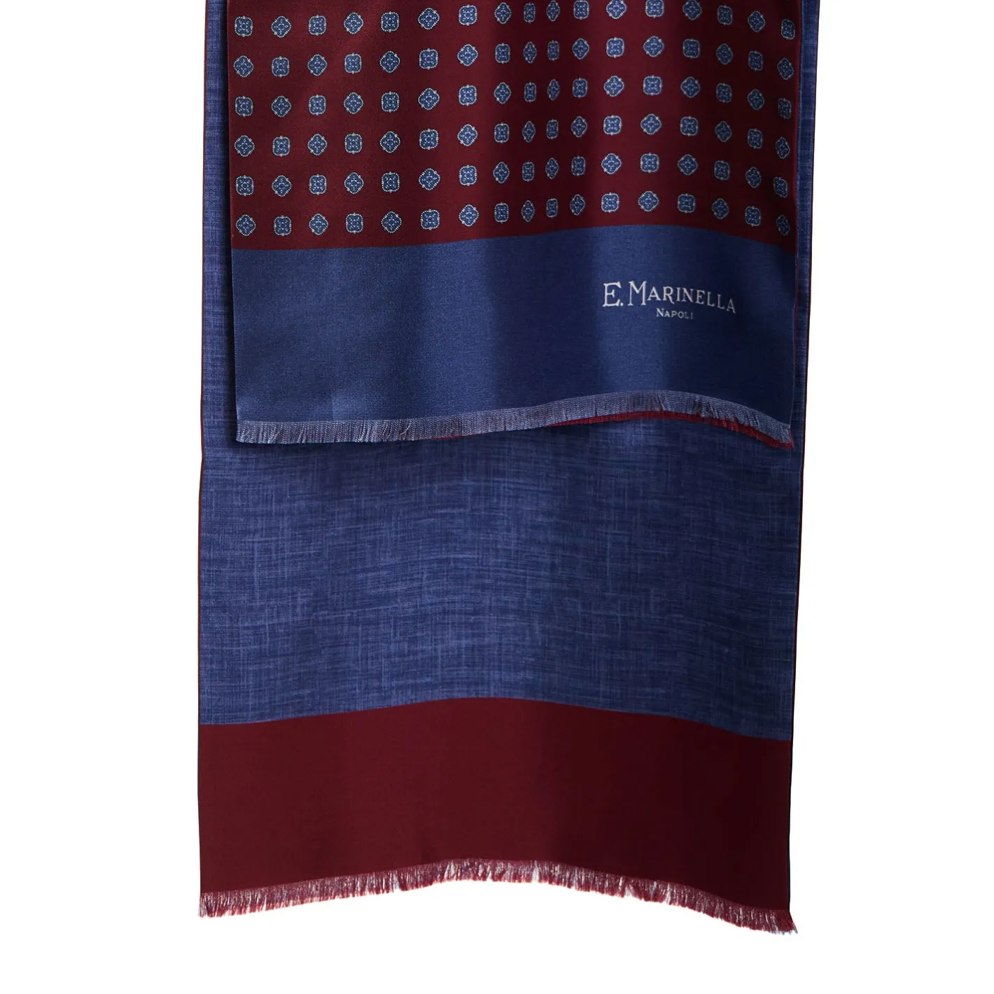 E.Marinella SCIARPA TUBOLARE BORDEAUXIN SETA TWILL Classic daisy Best