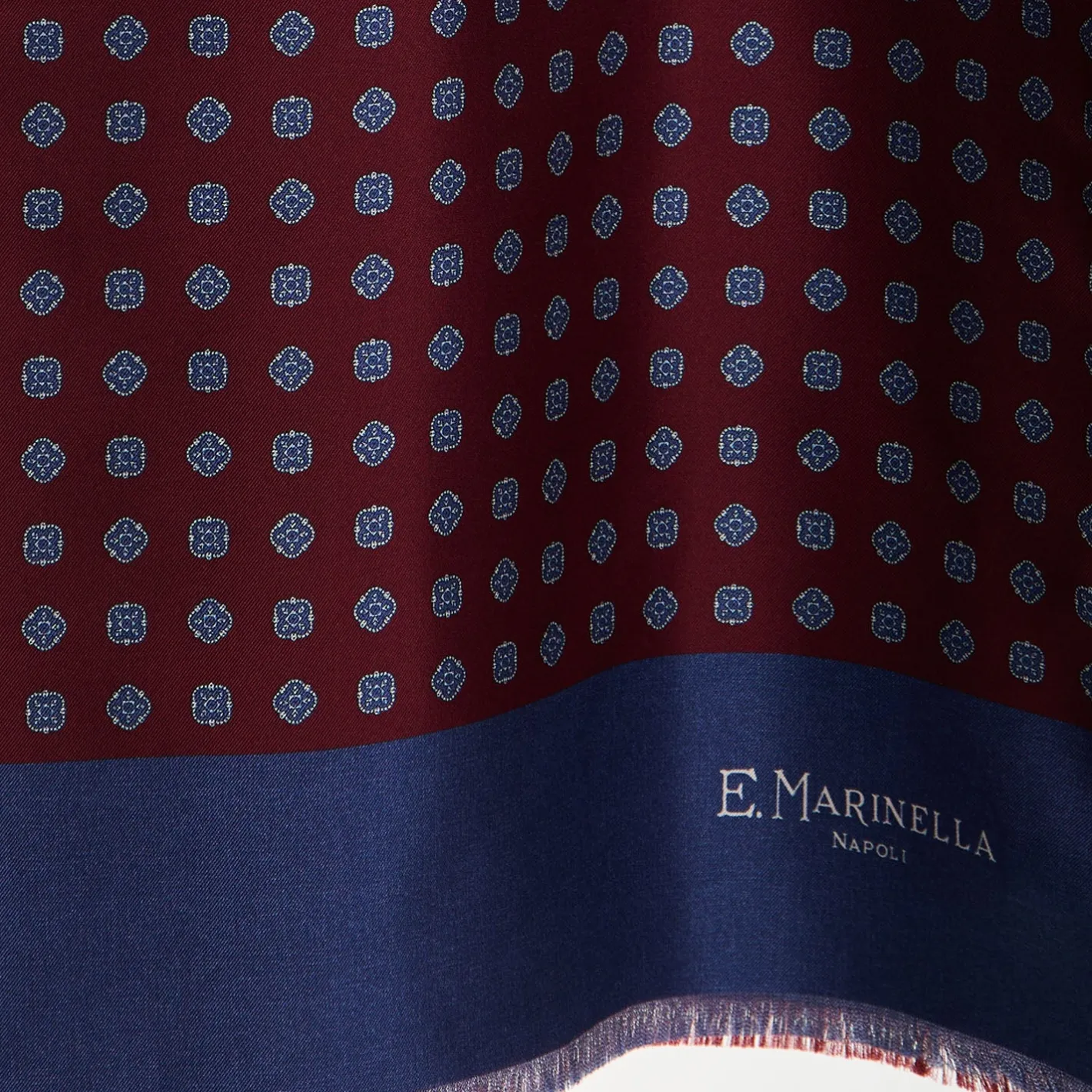 E.Marinella SCIARPA TUBOLARE BORDEAUXIN SETA TWILL Classic daisy Best