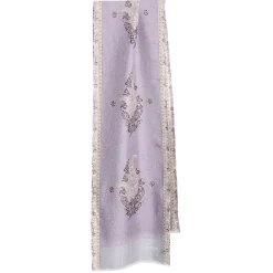 E.Marinella SCIARPA TUBOLARE LILLA IN SETA TWILL Paisley pattern Outlet