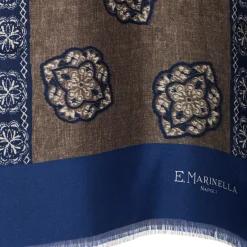 E.Marinella SCIARPA TUBOLARE MARRONE SCURO IN SETA TWILL Classic daisy Clearance
