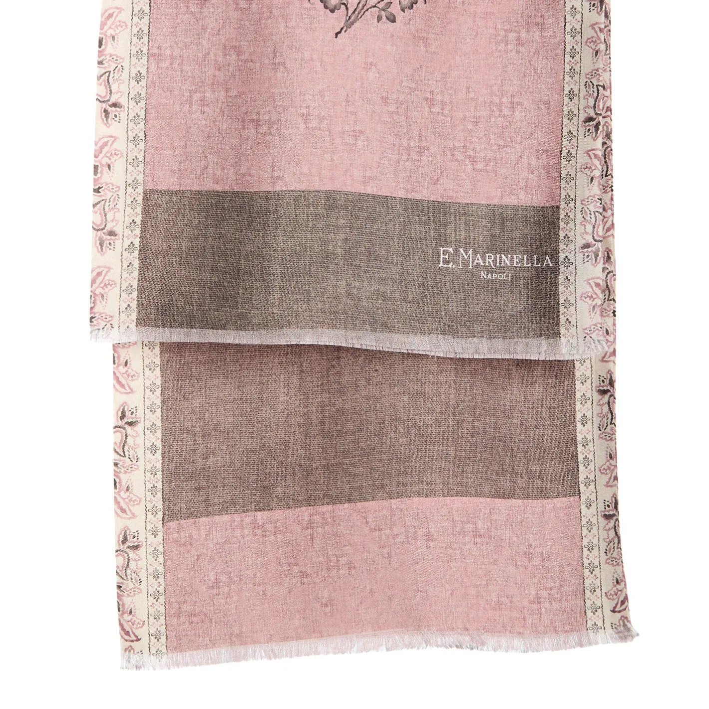 E.Marinella SCIARPA TUBOLARE ROSA IN SETA TWILL Paisley pattern Online