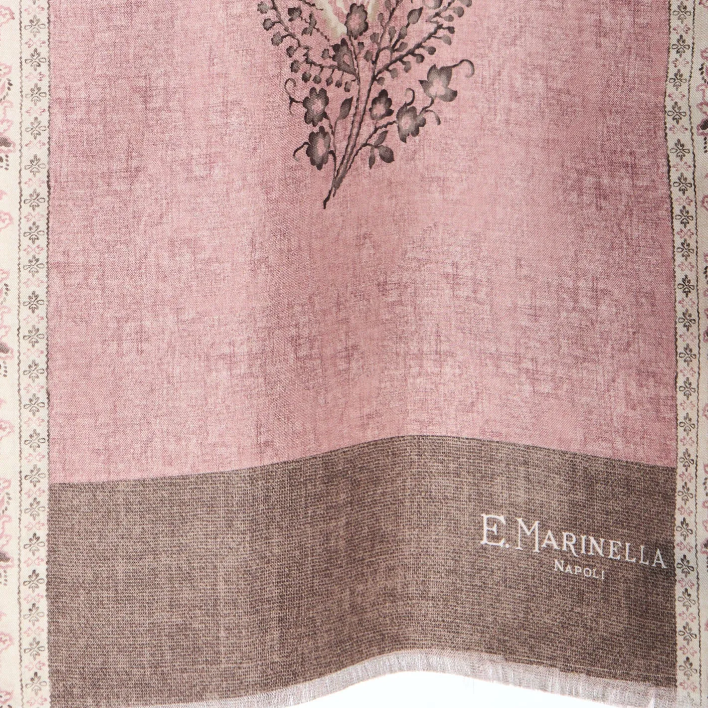E.Marinella SCIARPA TUBOLARE ROSA IN SETA TWILL Paisley pattern Online
