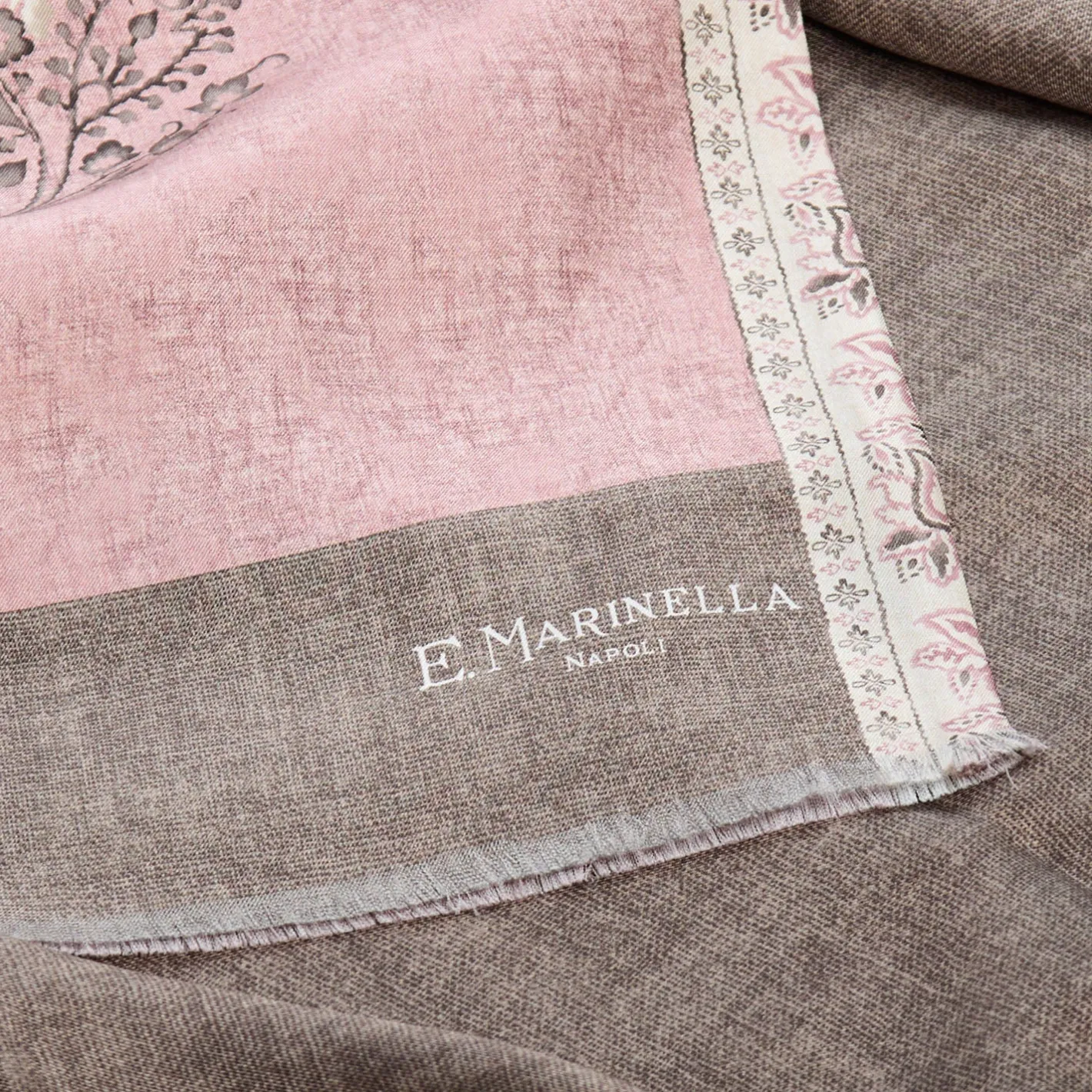 E.Marinella SCIARPA TUBOLARE ROSA IN SETA TWILL Paisley pattern Online