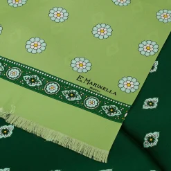 E.Marinella SCIARPA TUBOLARE VERDE IN SETA TWILL Geometric harmony Sale