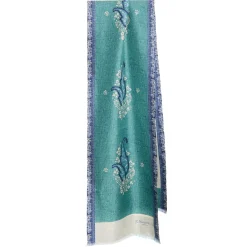 E.Marinella SCIARPA TUBOLARE VERDE IN SETA TWILL Paisley pattern New