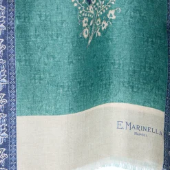 E.Marinella SCIARPA TUBOLARE VERDE IN SETA TWILL Paisley pattern New