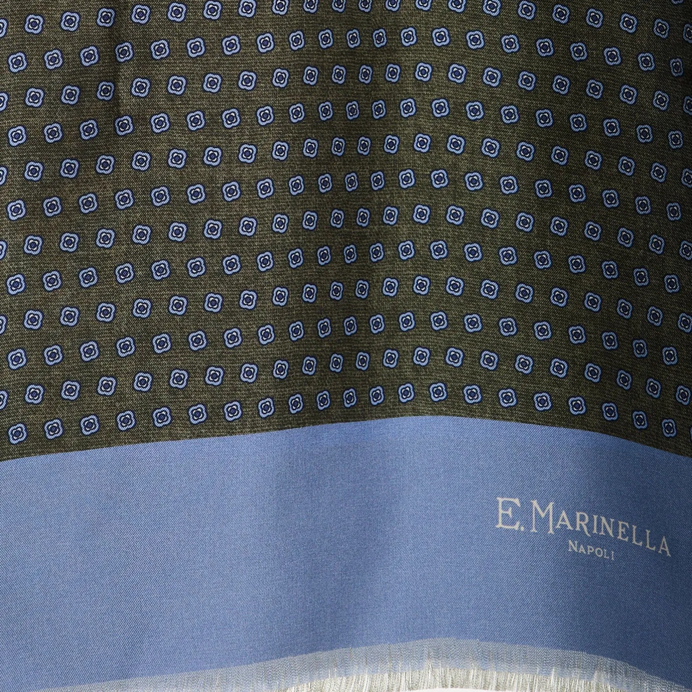 E.Marinella SCIARPA TUBOLARE VERDE IN SETA TWILL Classic daisy Sale