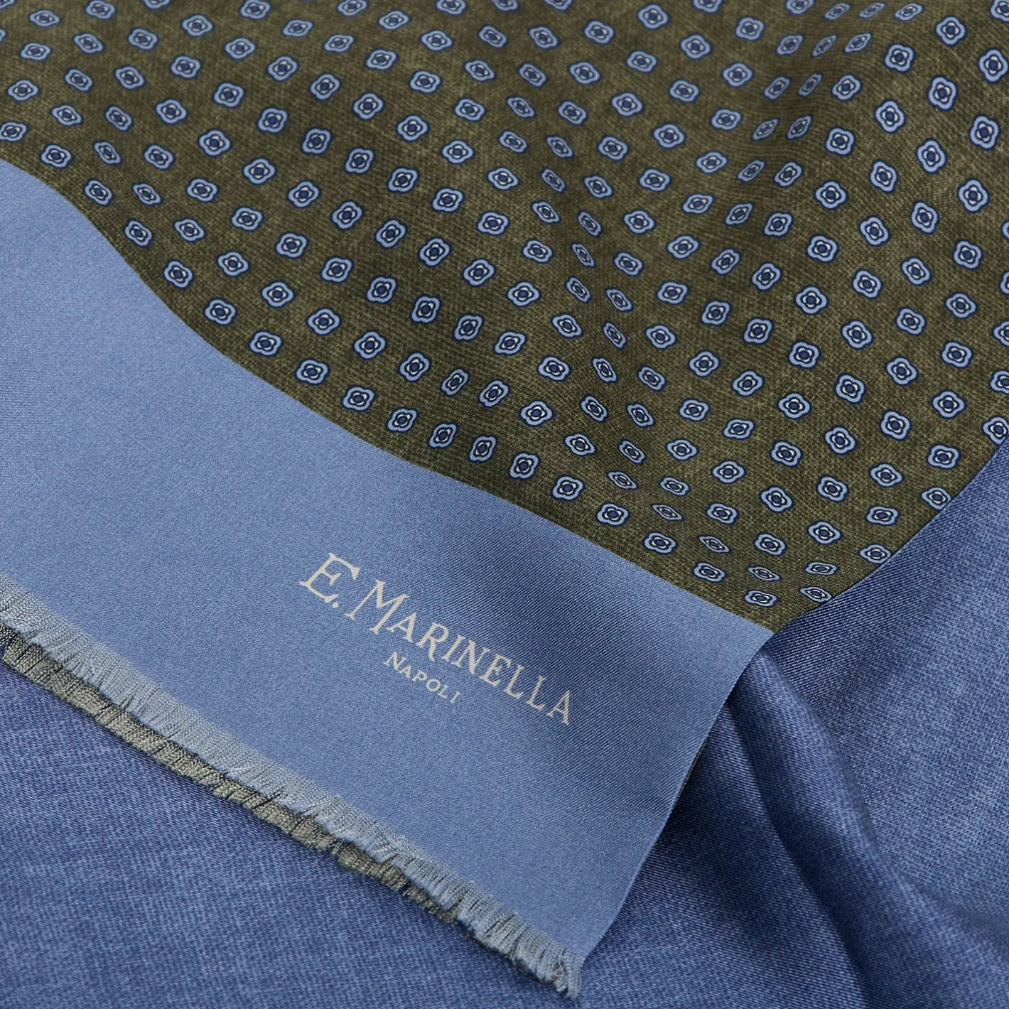 E.Marinella SCIARPA TUBOLARE VERDE IN SETA TWILL Classic daisy Sale