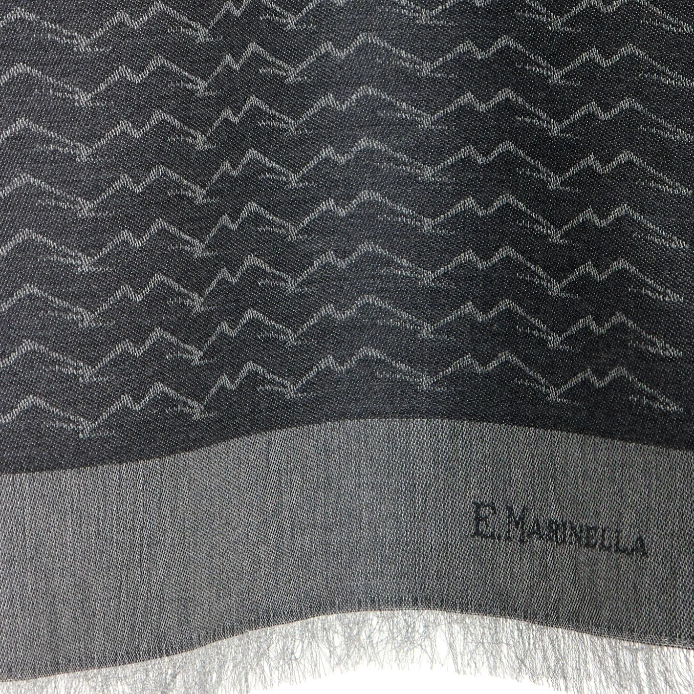 E.Marinella SCIARPA VESUVIO GRIGIO SCURO In lana e seta