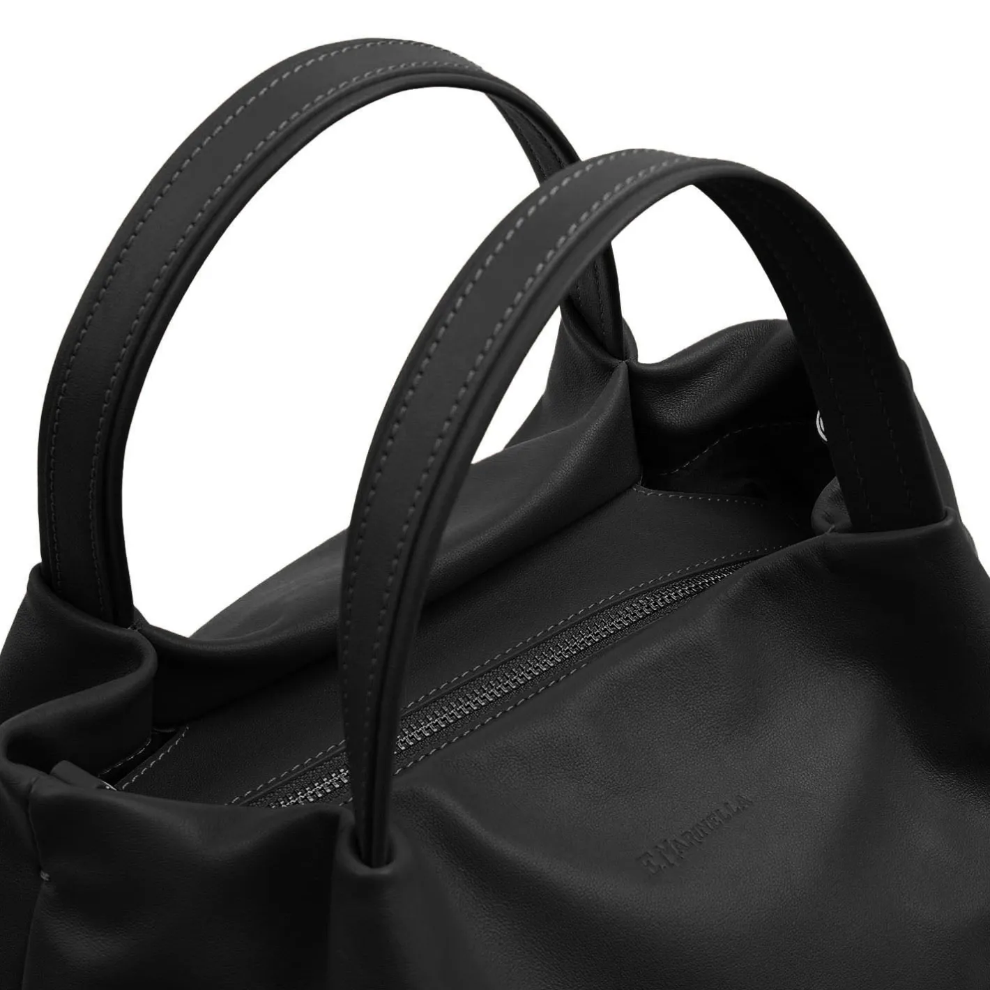E.Marinella SOFT BAG NERA In pelle liscia Outlet