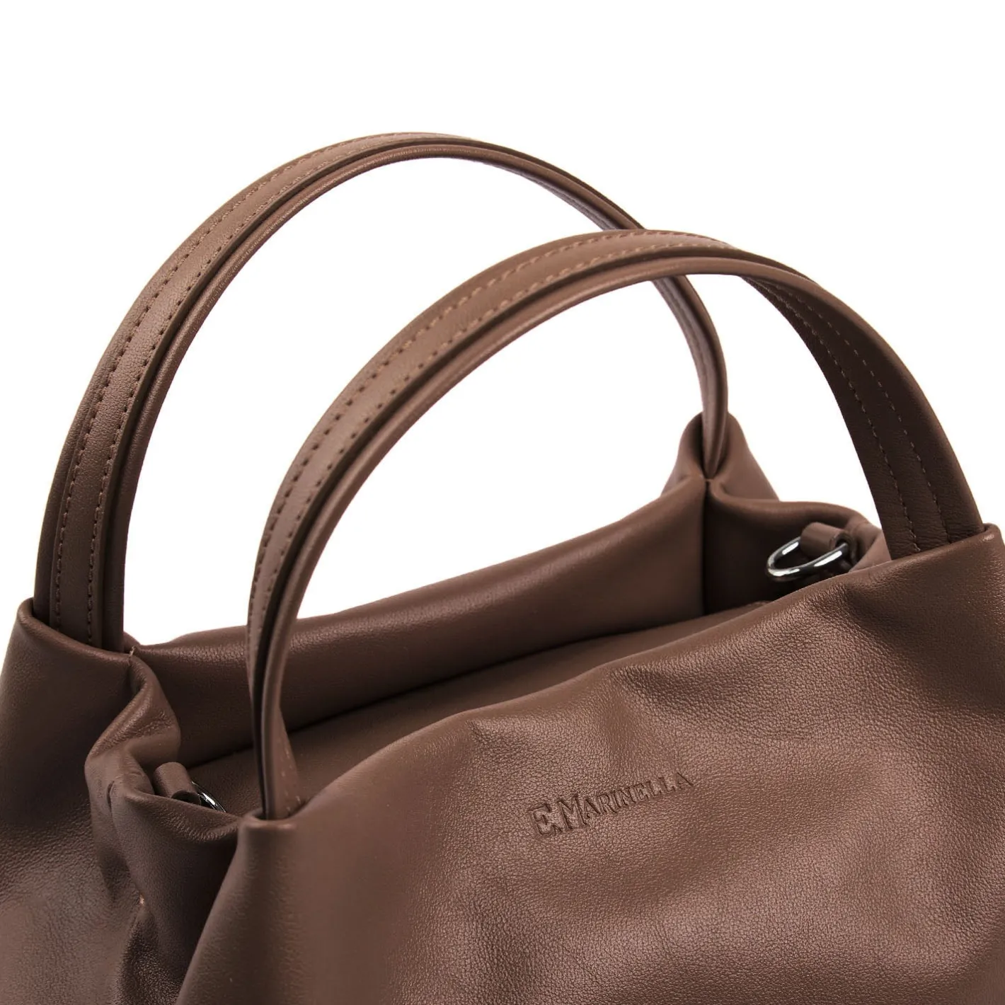 E.Marinella SOFT MINI BAG MARRONE SCURO In pelle liscia Hot