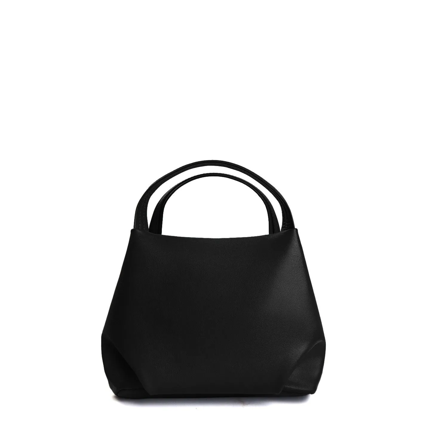 E.Marinella SOFT MINI BAG NERA In pelle liscia