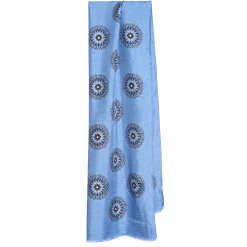 E.Marinella STOLA AZZURRA IN SETA MADDER Collezione floreale Clearance