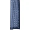 E.Marinella STOLA AZZURRO POLVERE IN LANA Decorazioni floreali Clearance