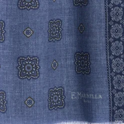 E.Marinella STOLA BLUIn lana con decorazioni floreali Best