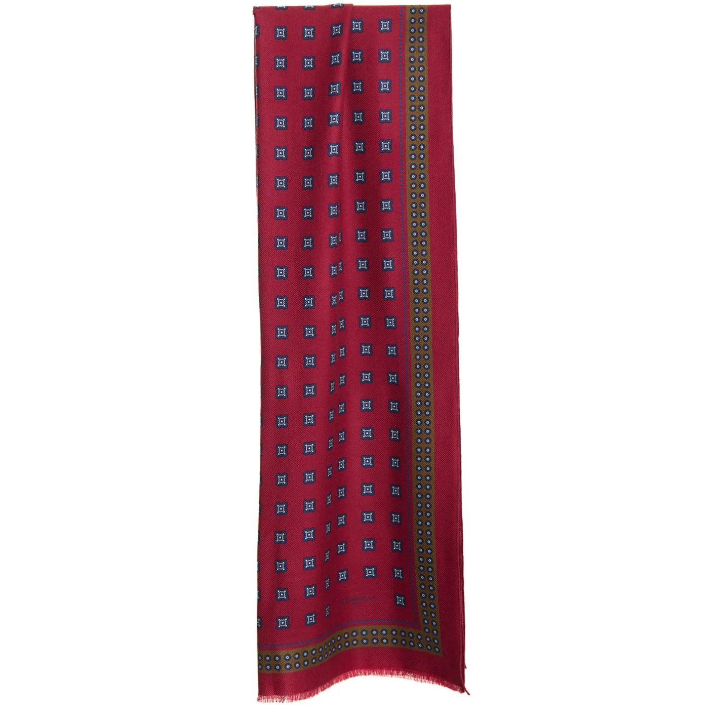 E.Marinella STOLA BORDEAUX IN LANA Decorazioni floreali Clearance