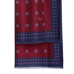 E.Marinella STOLA BORDEAUX IN LANA Decorazioni floreali Outlet