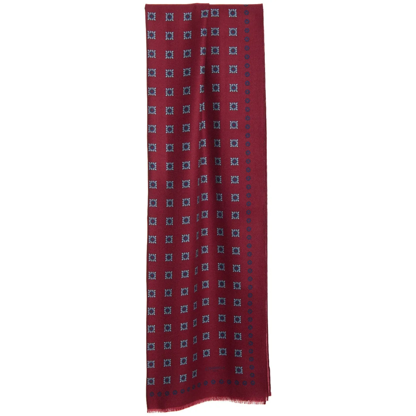 E.Marinella STOLA BORDEAUX IN LANA Decorazioni floreali Clearance