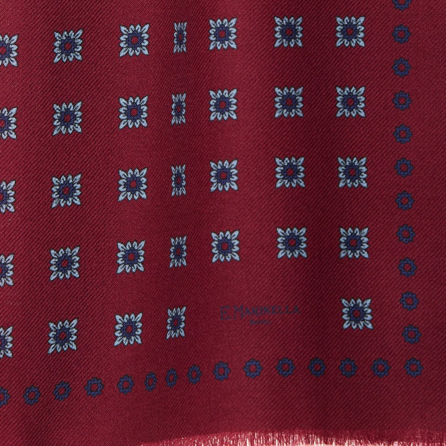 E.Marinella STOLA BORDEAUX IN LANA Decorazioni floreali Clearance