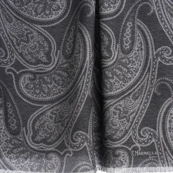 E.Marinella STOLA GRIGIA IN LANA Fantasia paisley Discount