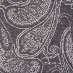 E.Marinella STOLA GRIGIA IN LANA Fantasia paisley Discount