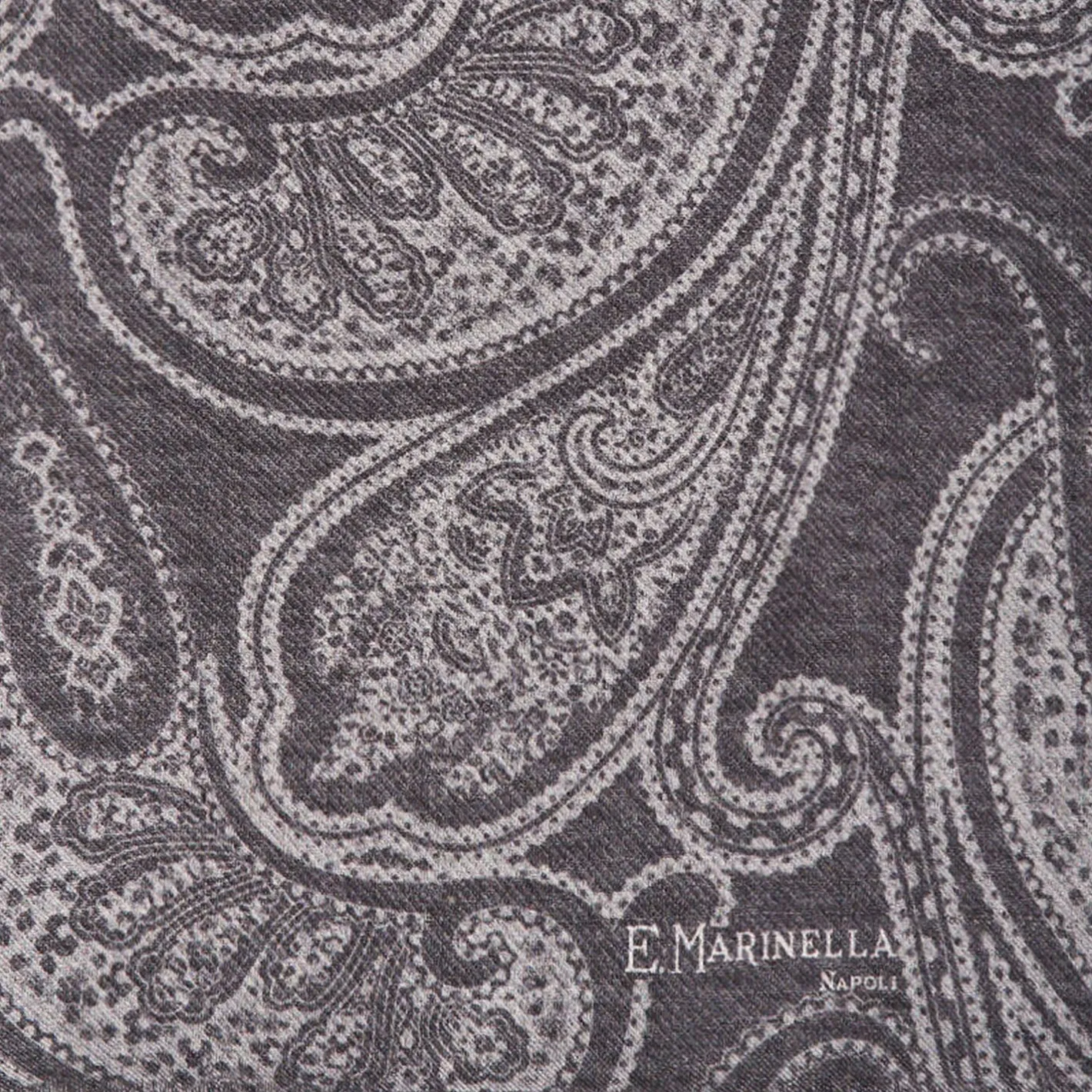 E.Marinella STOLA GRIGIA IN LANA Fantasia paisley Discount