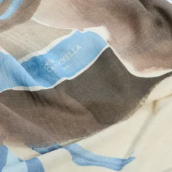 E.Marinella STOLA MARRONE IN CASHMERE Collezione mongolfiere Clearance