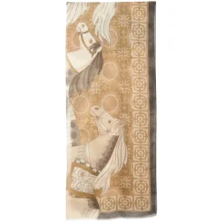 E.Marinella STOLA MARRONE IN CASHMERE Collezione elefanti Best